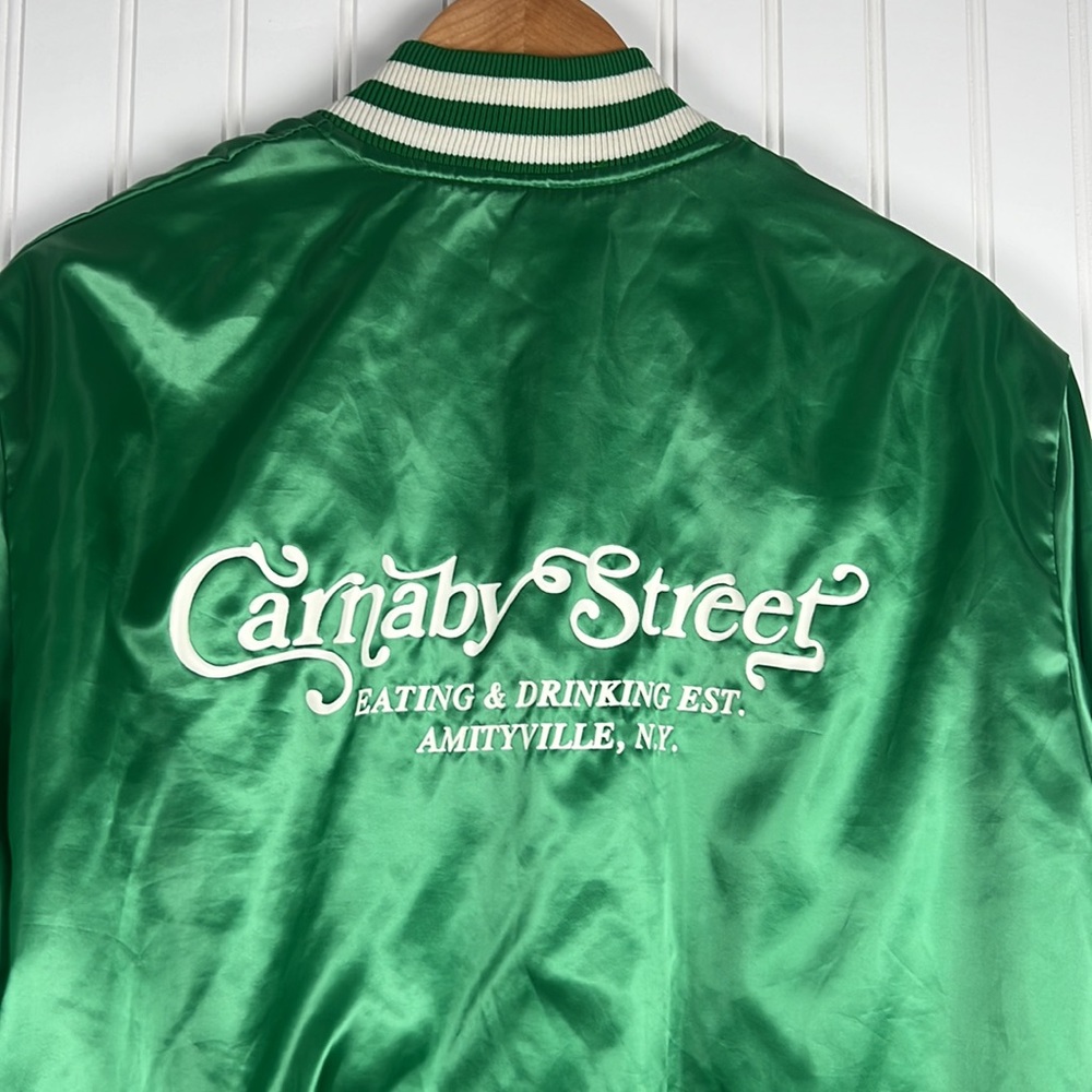 Vtg 80’ “Carnaby Street N.Y. Eating & drinking” bomber Jacket